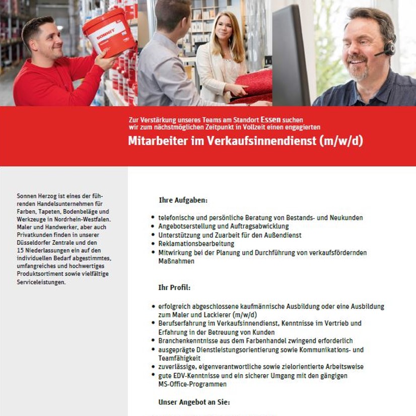 Sonnen Herzog In Dusseldorf Stellenangebote