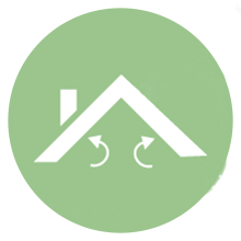waermedaemmung icon in lindgruenem kreis